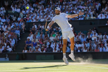 Grigor Dimitrov plays a shot