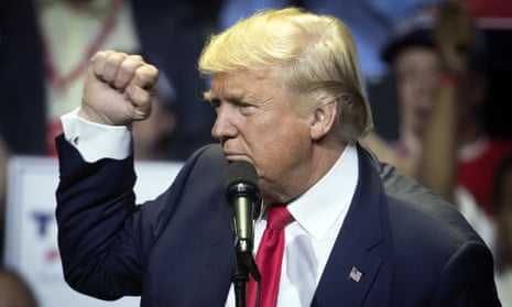 Donald Trump at a campaign rally in Cincinnati, Ohio.
