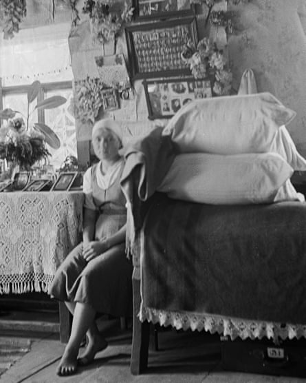 Portrait of a local young woman in her house. USSR. 1941
