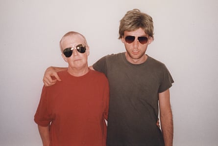Moby with his mother, wearing her chemotherapy wig, in New York, 1997