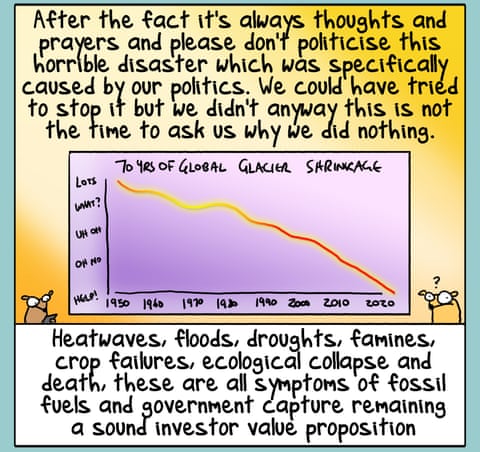 A glacier collapsed in Nepal but now is not the time to talk about climate change apparently, panel 2