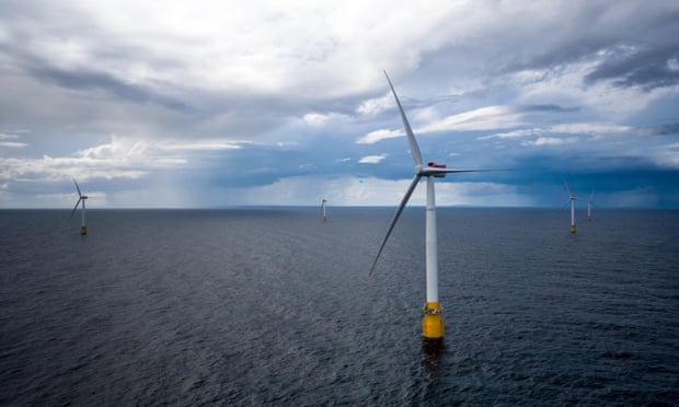 The world’s first floating wind farm 15 miles offshore of Aberdeenshire, in Scotland. The 30 megawatt wind can power approximately 20,000 households