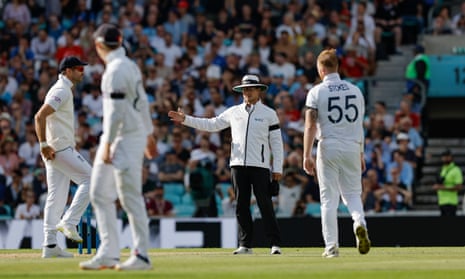 England's Ben Stokes reacts after taking the wicket of South Africa's Marco Jansen before his delivery is ruled a no ball.