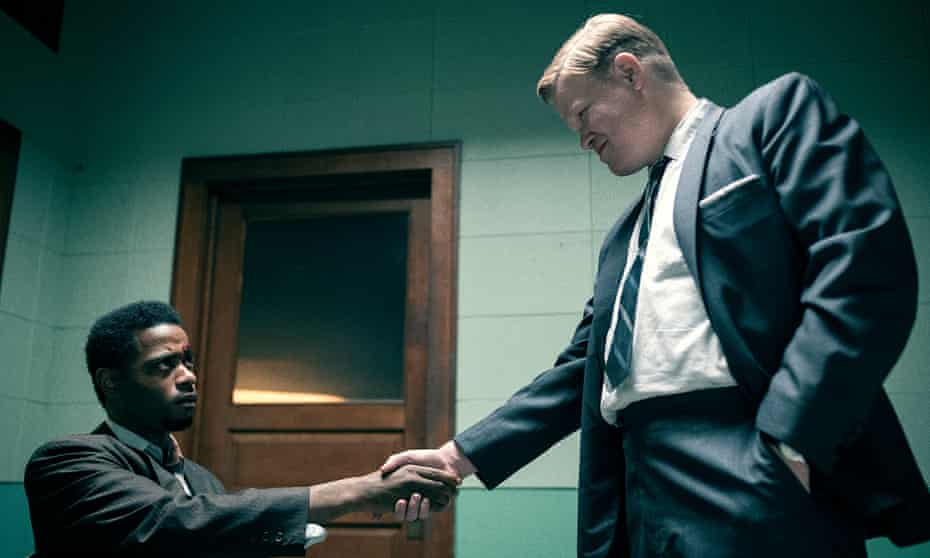 Plemons and LaKeith Stanfield in a scene from Judas and the Black Messiah, 2021.