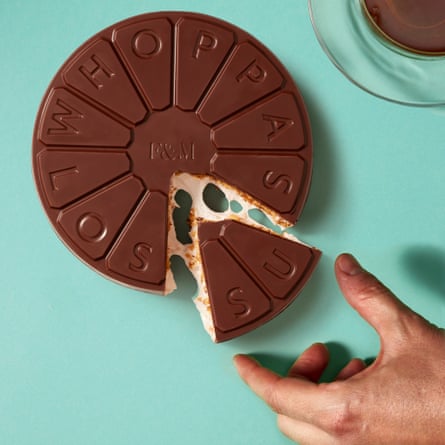 A large chocolate coated biscuit