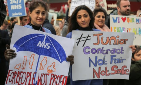 Junior doctors in Birmingham protest over new contract plans.