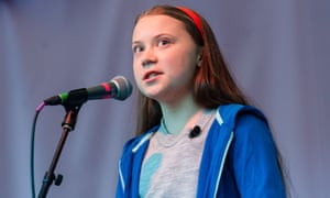 Greta Thunberg addresses Extinction Rebellion protesters at Marble Arch.