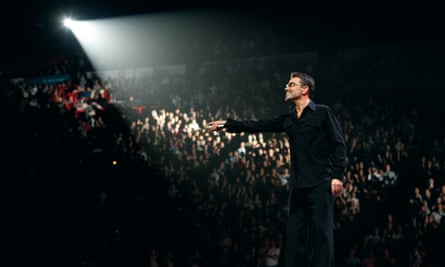 George Michael onstage in a shot from the documentary.