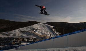 Shaun White flies on his third-to-last run in Olympic competition.