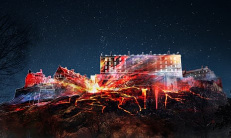 A computer-generated image of the digital light show that will be projected on to Edinburgh Castle