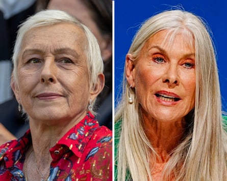 Composite photo of an older woman with short grey hair on the left and an older woman with long grey-blond hair on the right