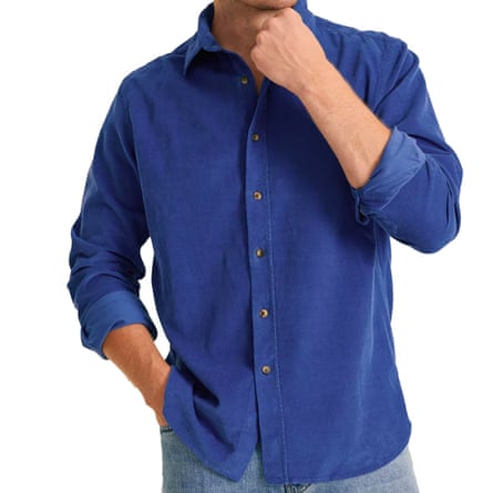 Royal blue Beaufort & Blake corduroy button up shirt