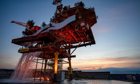 See Monster, a decommissioned North Sea offshore platform, on Weston-super-Mare’s seafront