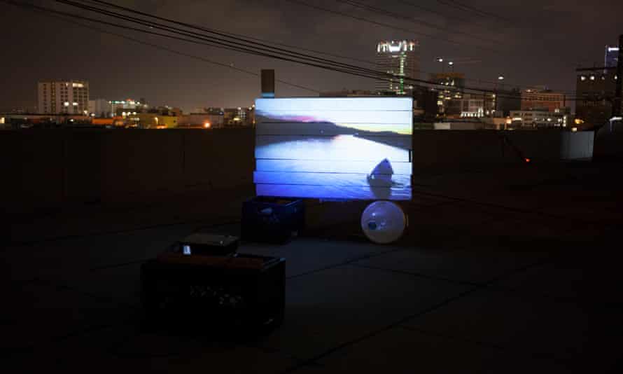 Gait, an alternative art space on a rooftop on an office building in downtown Los Angeles Mickey Everett + Daniel Schubert, drifting water and power