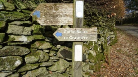 ‘The Lake District is magical, healing’ … Coffin route sign.