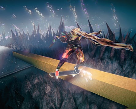 A still from the videogame Skate story