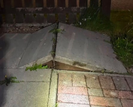 Raised paving slabs