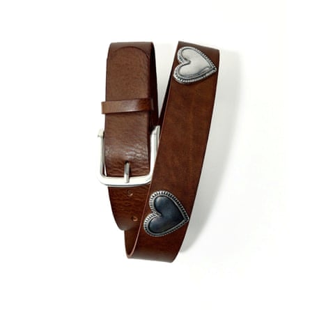 Zara leather heart stud belt