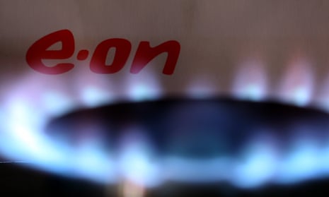 E.ON logo alongside a gas cooker ring