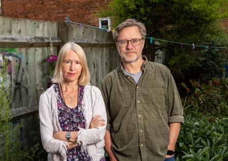 Sally Lane and John Letts in their garden.