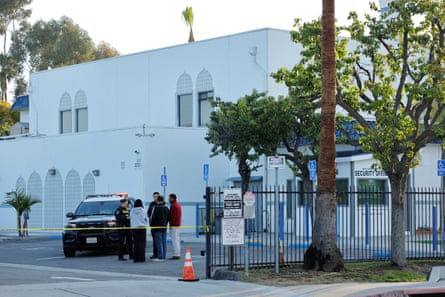 Police outside the Islamic Centre of San Diego after the shooting.