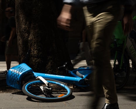 A dumped e-bike in Sydney’s CBD.