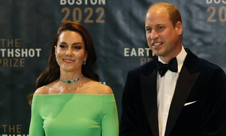 The Prince and Princess of Wales arriving for the Earthshot awards at the MGM Music Hall in Boston on Friday evening.