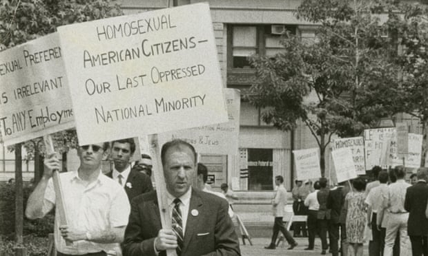 Frank Kameny picketing in a still from The Lavender Scare
