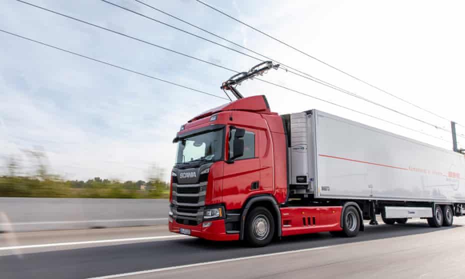 e highways could slash uk road freight emissions says study travel and transport the guardian