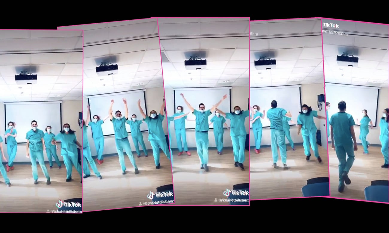 NHS workers ‘fighting Corona through the power of dance’ on TikTok.