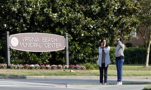 Outside the entrance to the Virginia Beach Municipal Center following the shooting.