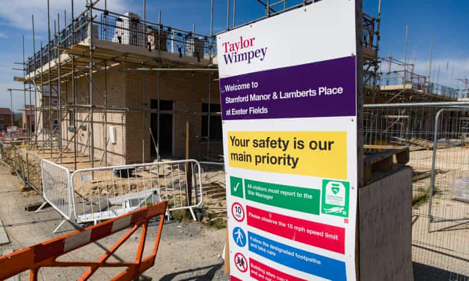 Taylor Wimpey housebuilding site at Stamford.