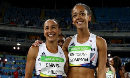 Jessica Ennis-Hill and Katarina Johnson-Thompson at the Rio Games in 2016.