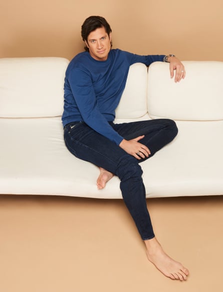 On the couch: Vernon Kay wears shirt by uniqlo.com and jeans by uk.diesel.com.