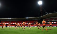 GWS Giants entering stadium