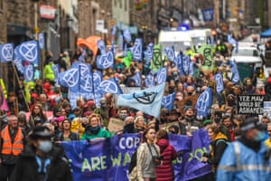 Extinction Rebellion activists march in Edinburgh