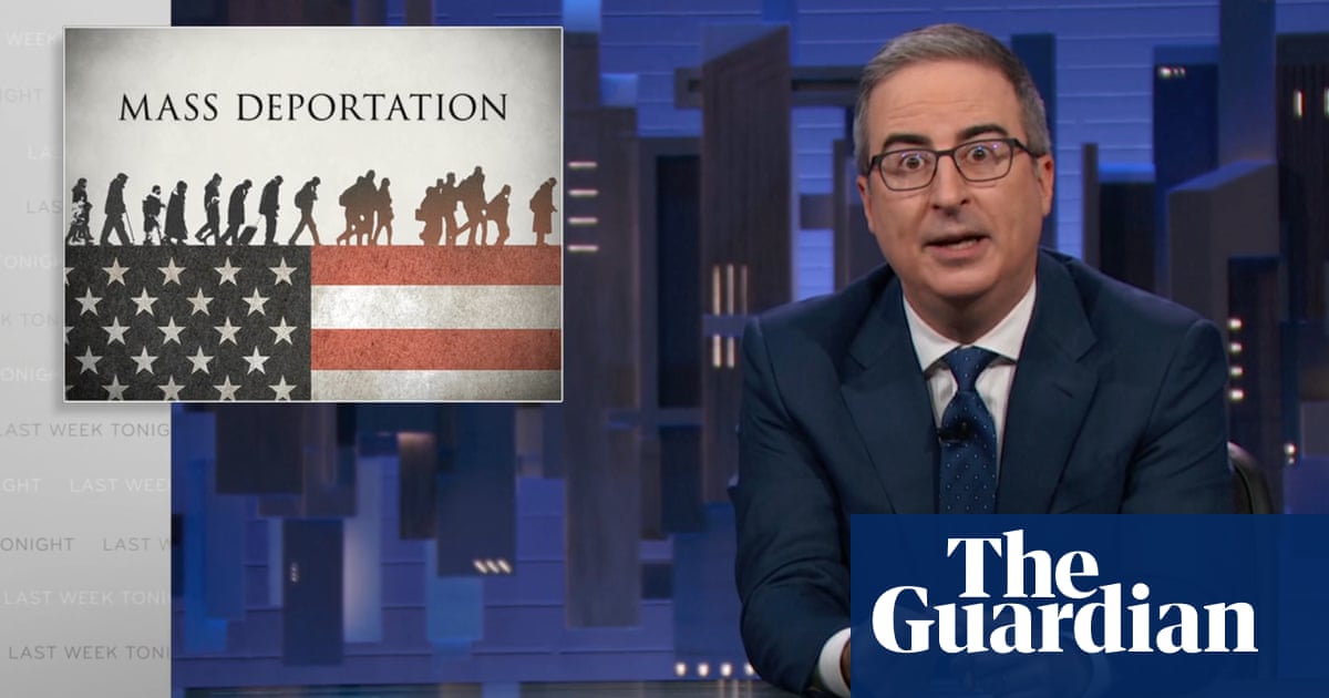 John Oliver criticizes Trump’s immigration plan as impractical and morally bankrupt. John Oliver criticizes Trump’s immigration plan as impractical and morally bankrupt.