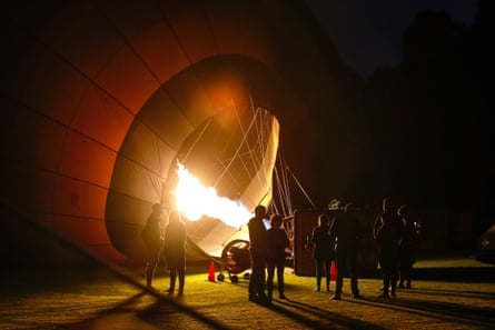A hot air balloon prepares to take off in Melbourne. The Chinese market accounts for about 50% of the clients of one Melbourne company.