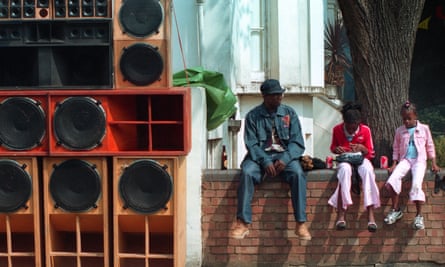 A sound system at the Notting Hill carnival in 2014, as featured in the Beyond the Bassline exhibition at the British Library, London.
