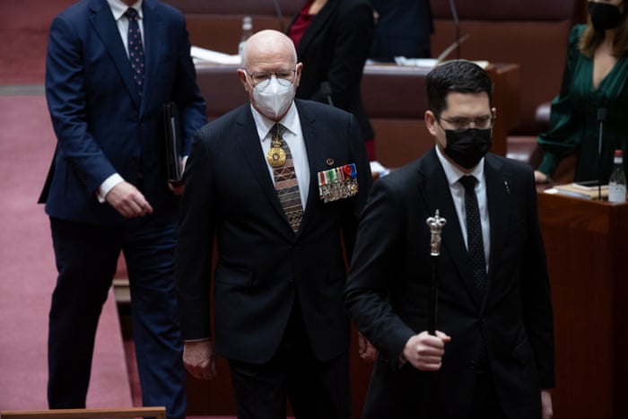 The Governor-General David Hurley arrives for the joint sitting