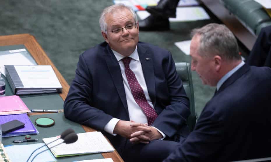 Scott Morrison and Barnaby Joyce during question time on Monday
