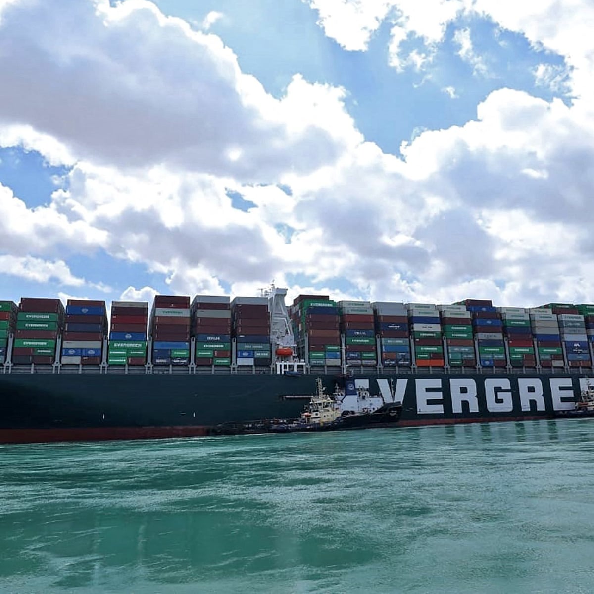 Giant Ship Blocking Suez Canal Partially Refloated Egypt The Guardian