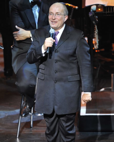 Kit Hesketh-Harvey narrating The Story of James Bond, A Tribute to Ian Fleming, at London’s Palladium in 2008.