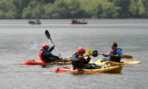 Kayaking on Castlewellan Lake.