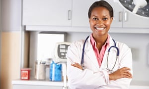 A doctor in her office