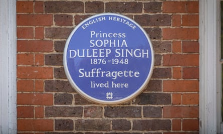 Plaque reading: Princess Sophia Duleep Singh, 1970-1948, suffragette, lived here