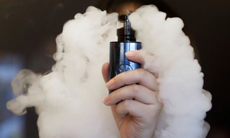 e-cigarette held up and smoking
