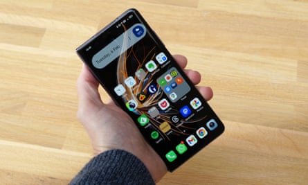 The Honor Magic V2 used as a phone.