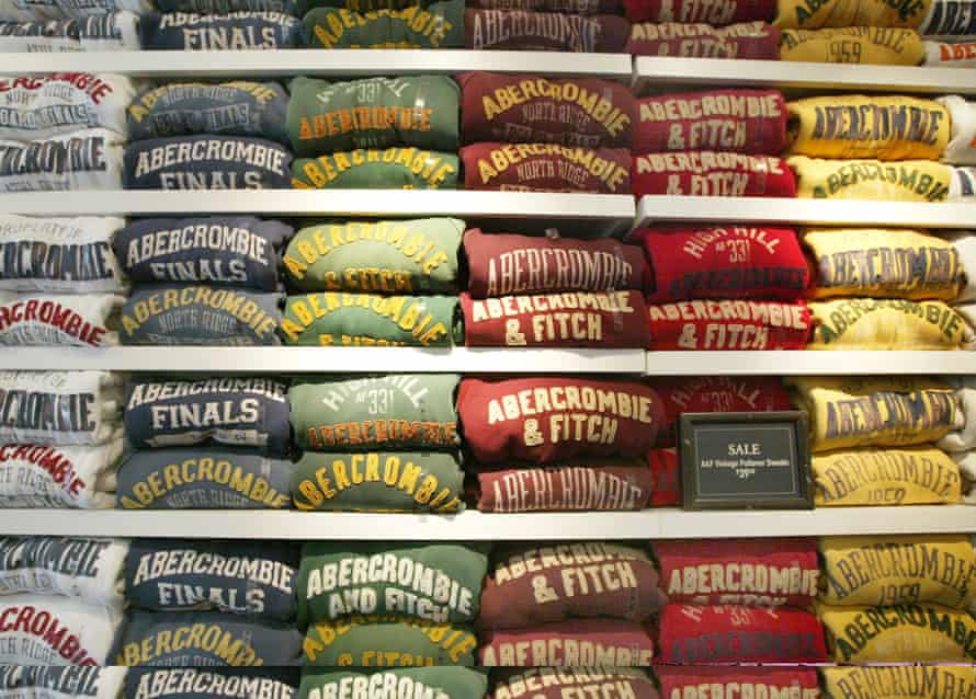 Abercrombie & Fitch sweatshirts are displayed in one of its stores December 8, 2003 in Chicago, Illinois. 
