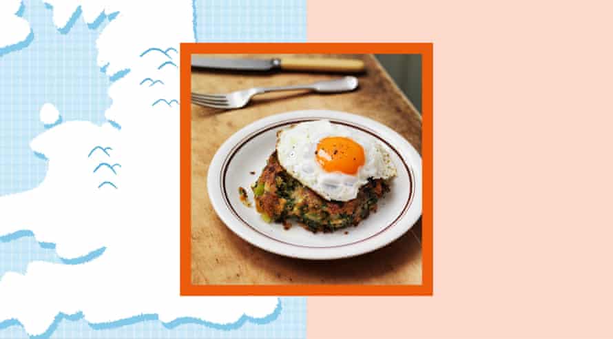 Fried egg with bubble and squeak